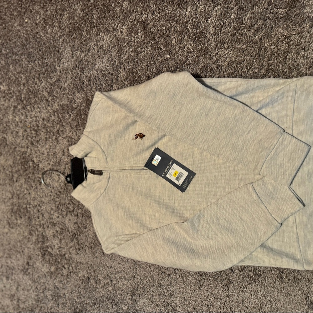 U.S. Polo Assn. Light Gray Half-Zip Pullover